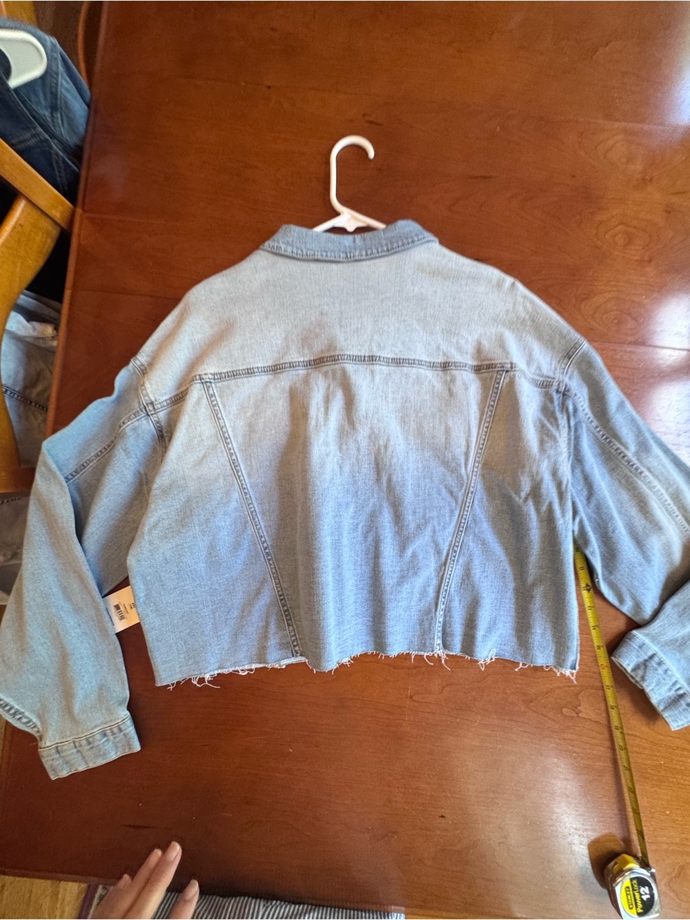 No Boundaries Denim Jacket Frayed Hem Size XXL - Picture 10 of 10